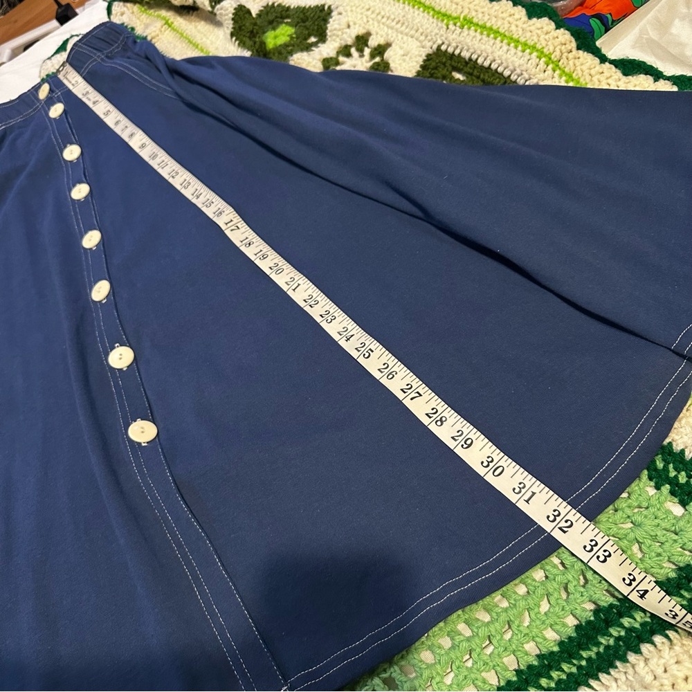 Vintage Jason Maxwell Cotton Button Front Elastic Waist Skirt - Picture 13 of 14
